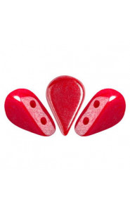 Les perles par Puca® Amos beads Opaque coral red luster 93200/14400